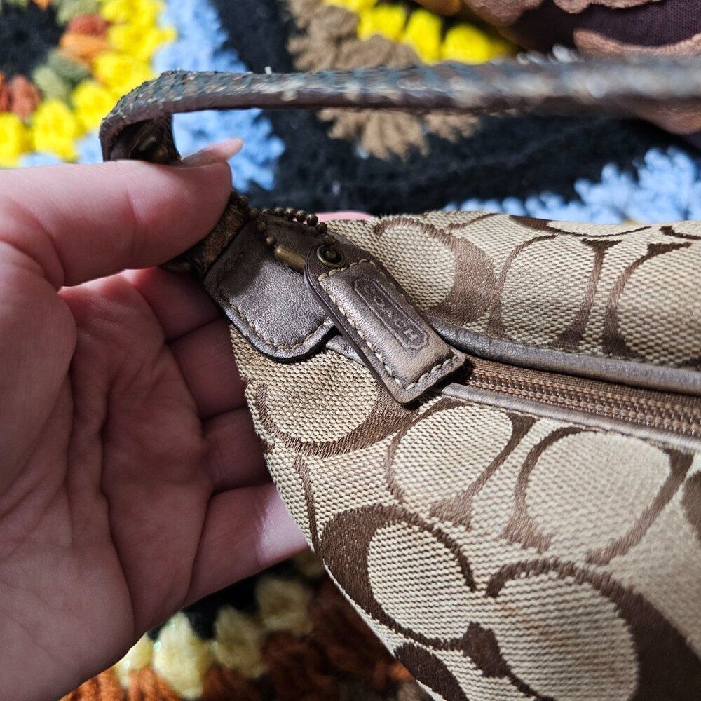 2007 Vintage y2k Coach Demi Shoulder Bag with metallic snakeskin Purse - Picture 5 of 11